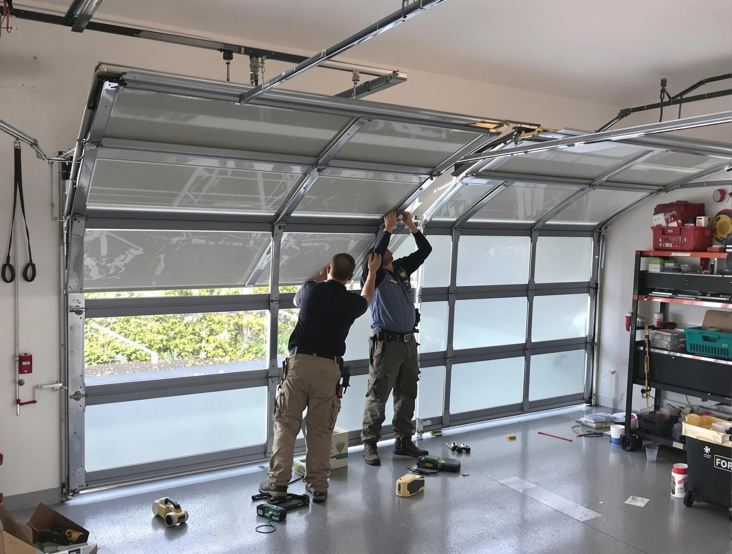 Dakota Ridge Garage Door Repair expert performing precise panel replacement on Dakota Ridge garage door