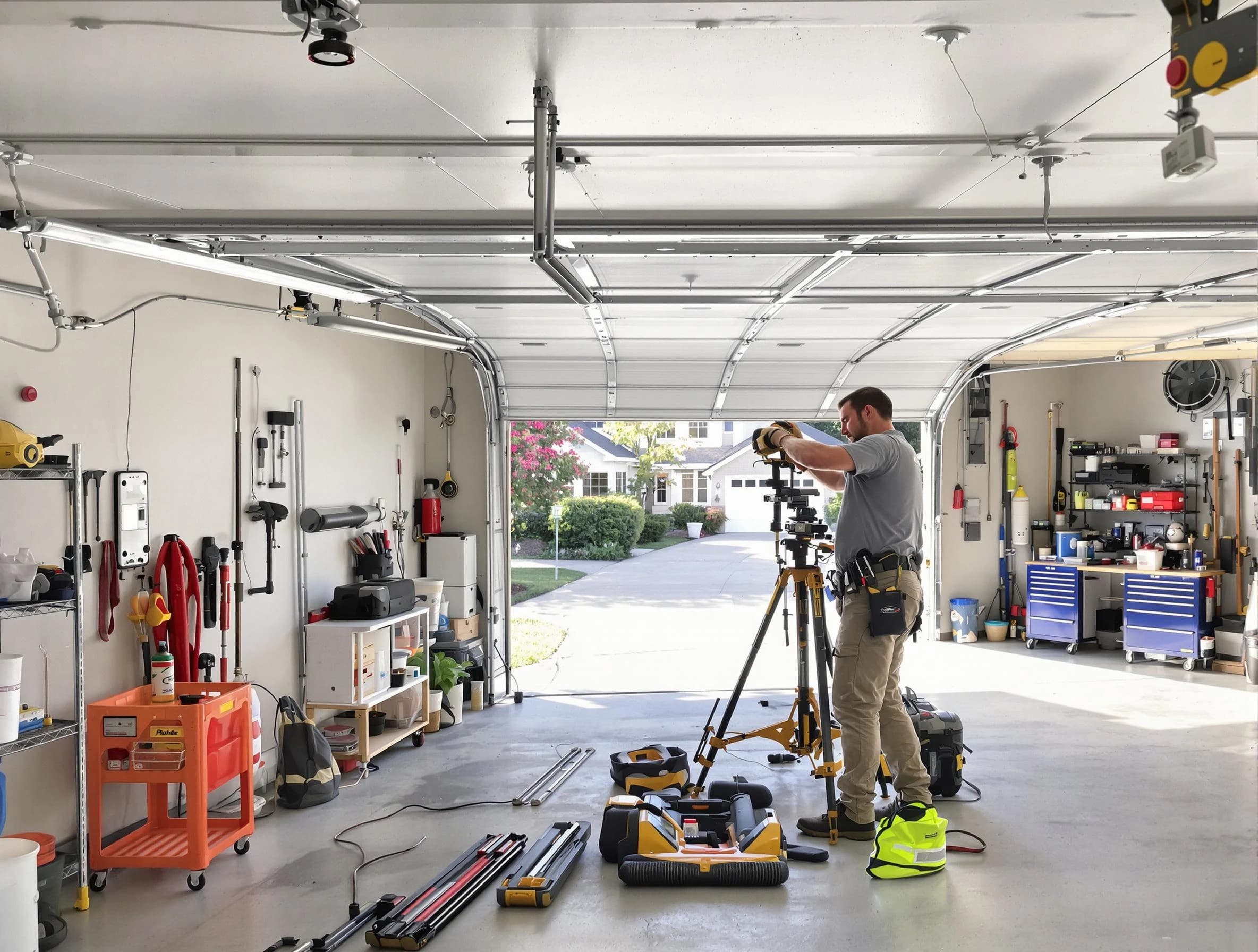 Dakota Ridge Garage Door Repair specialist performing laser-guided track alignment in Dakota Ridge